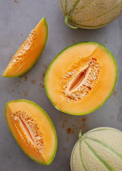Fresh cantaloupe melons — Stock Photo, Image