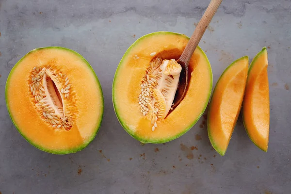 Verse cantaloupe meloenen — Stockfoto