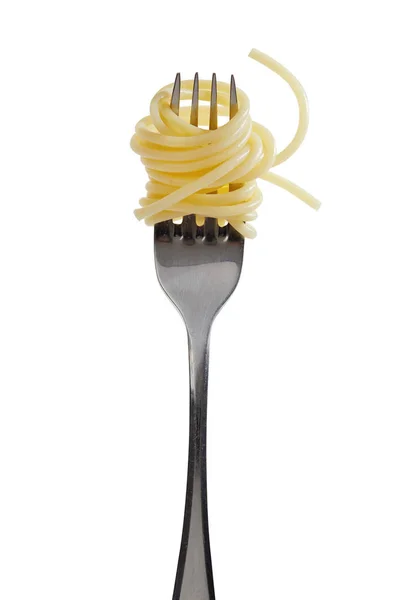 Swirls Cooked Spaghetti Fork — Stock Photo, Image