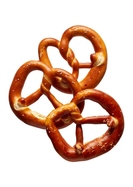 Foto Cerca Pretzels Pan Alemán Sobre Fondo Blanco —  Fotos de Stock