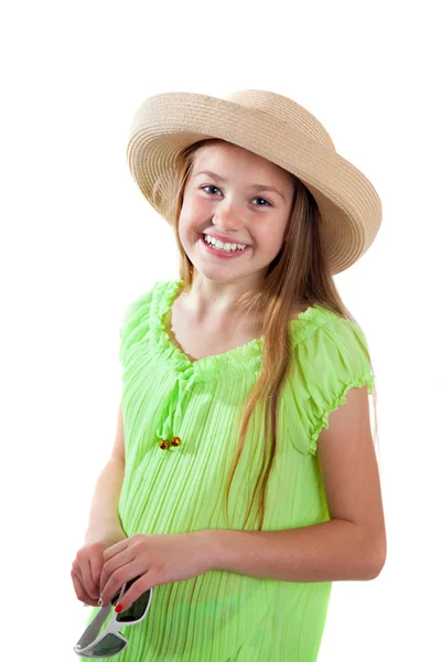 A smiling girl in the hat — Stock Photo, Image