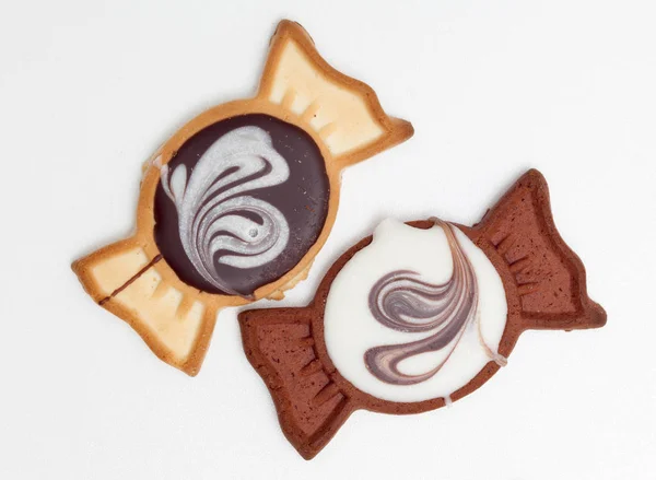Biscuits bouclés sous forme de bonbons — Photo