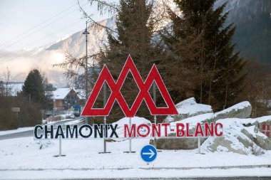 Chamonix girişinde imzalamak