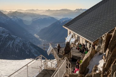 Turistler Grands Montets dinlenme