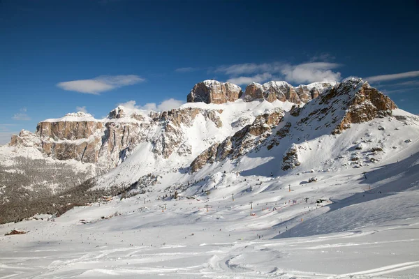 Zona Esquí Belvedere Canazei Dolomitas —  Fotos de Stock