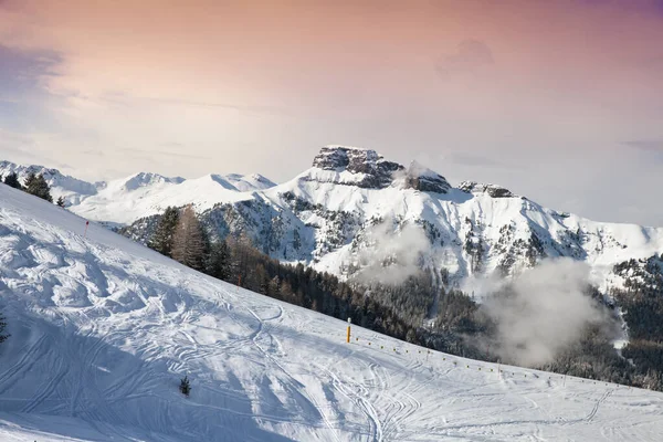 Paesaggio Invernale Montagna Nelle Dolomiti — Foto Stock