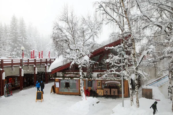 Les Arcs Fransa Şubat 2019 Karlı Bir Günde Paradiski Tatil — Stok fotoğraf