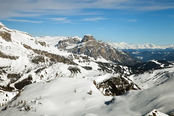 Podporovat Lyžařský Vlek Lyžařském Areálu Arabba Dolomity — Stock fotografie