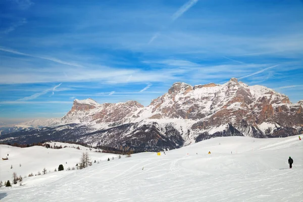 Horská Krajina Zimě Lyžařské Středisko Dolomitech — Stock fotografie