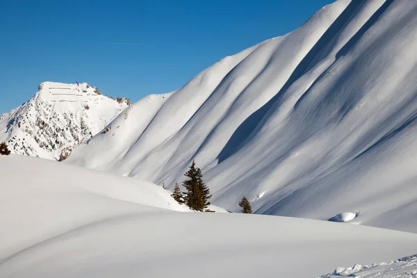 Sněžná Pole Francouzských Alpách Plagne — Stock fotografie