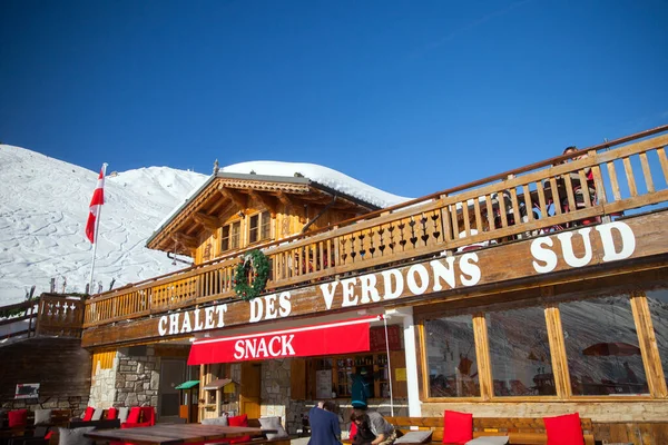 Plagne Fransa Şubat 2019 Champagny Vanoise Yakınlarındaki Cafe Chalet Des — Stok fotoğraf