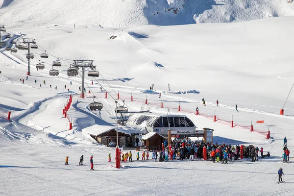 Les Arcs France Feb 2019 Chair Lift Arcabulle Ski Region — Stock Photo, Image
