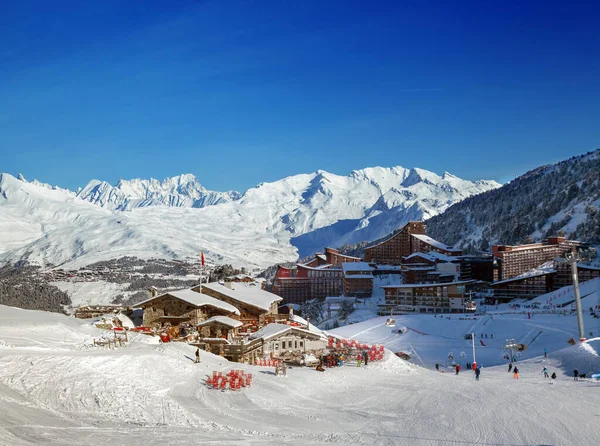 Les Arcs Fransa Şubat 2019 Fransız Kayak Merkezi Les Arc — Stok fotoğraf