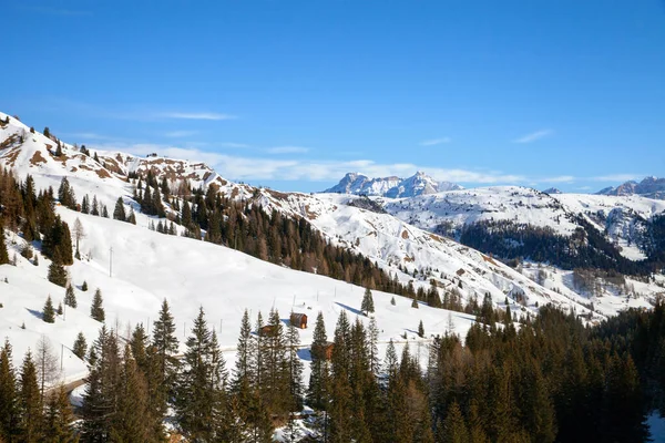 Panoramatický Pohled Italské Dolomity Zimním Dni — Stock fotografie