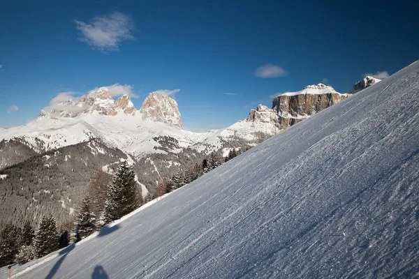 Black ski slope in Val di Fassa