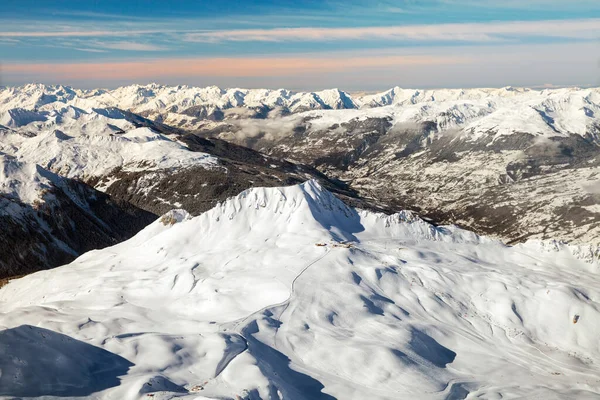 Les Arcs Kayak Merkezinin Yamaçları — Stok fotoğraf