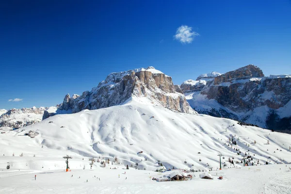 Ośrodek Narciarski Campitello Fassa Dolomity Włochy — Zdjęcie stockowe