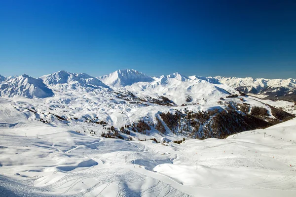 Üst Görünüm Kayak Bölgesi Paradiski Plagne — Stok fotoğraf