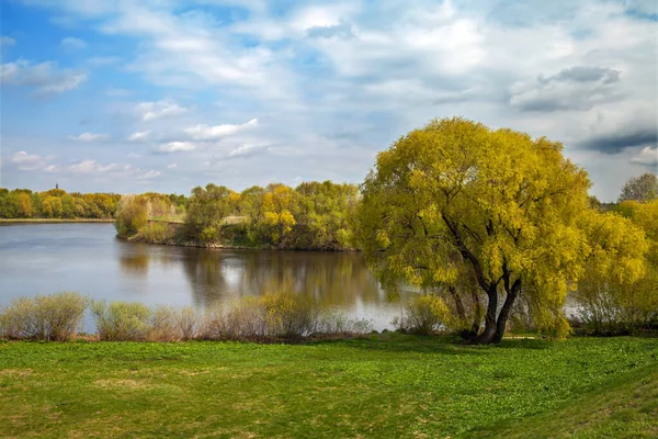 Malowniczy Widok Wiosenny Krajobraz Wołdze — Zdjęcie stockowe