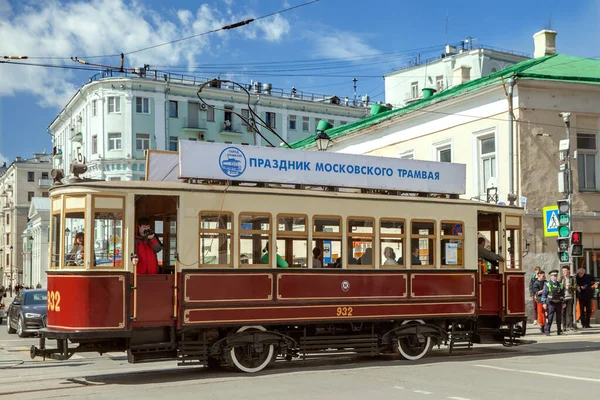 Moskva Ryssland Apr 2018 Festivalen För Moskos Spårvagn — Stockfoto