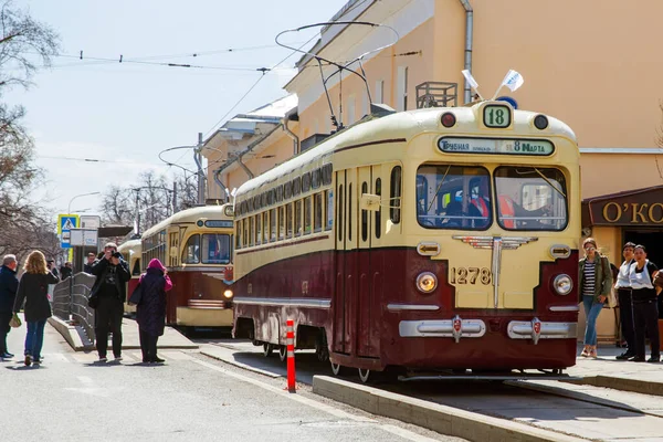 Moskva Rusko Apr 2018 Mtv 1278 Starý Model Sovětské Tramvaje — Stock fotografie