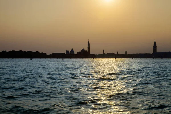 Vista Tranquila Veneza Pôr Sol Itália — Fotografia de Stock