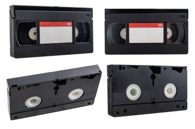  Beyaz arkaplandaki Vhs video kaseti. beyaz arkaplanda izole