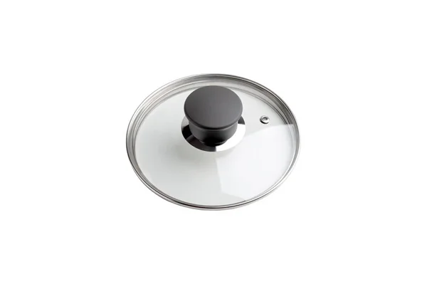 Скляна кришка з горщика або сковороди. ізольовані на білому фоні — стокове фото