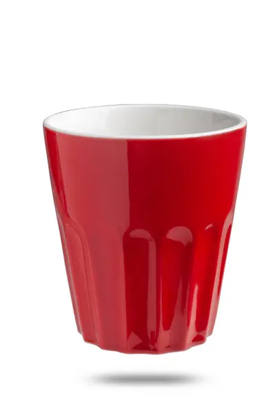 Red ceramic mug on a white background. isolated on white background — Stock Photo, Image