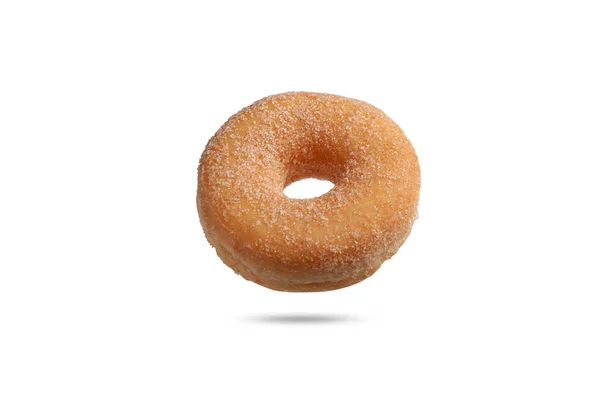 Donut polvilhado com açúcar isolado sobre fundo branco — Fotografia de Stock