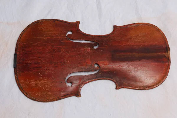 Broken Antique Red Violin Restoration Damage — 스톡 사진