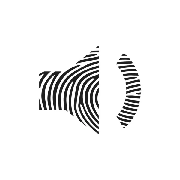 Icono Bajo Volumen Huellas Digitales Isolated Thumbprint Fingerprint Volume Low — Vector de stock