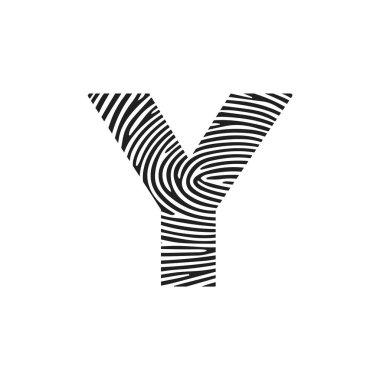 Vector Letter ana logosu. Başlangıç harfi y vektörü simge parmak izi kavramı