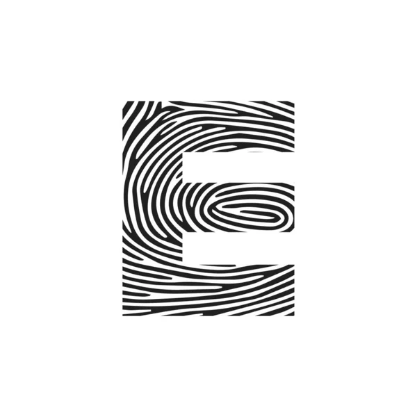 Eベクトルレターベースロゴ 初期文字電子ベクトルアイコン指紋 Concep — ストックベクタ
