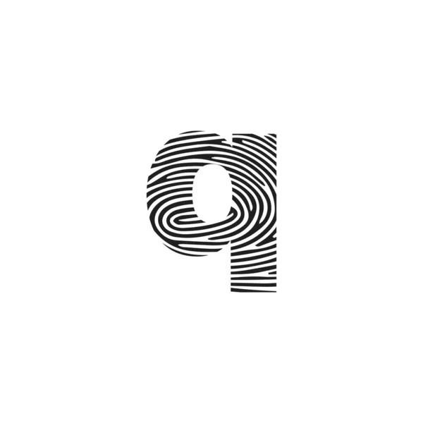 Αρχικό Γράμμα Vector Icon Fingerprint Concept Λογότυπο Βάσης Vector Letter — Διανυσματικό Αρχείο