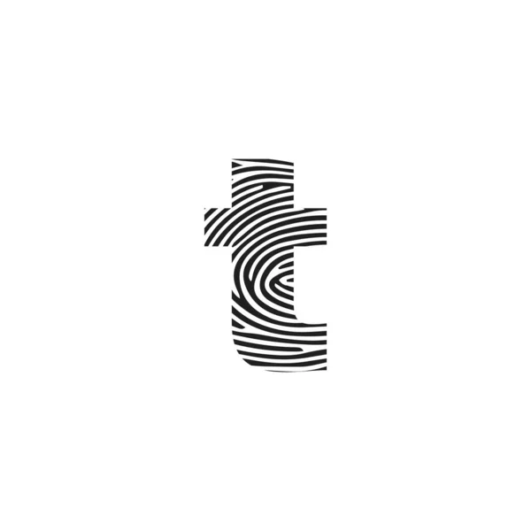 Initial Letter Vector Icon Fingerprint Concept Logo Base Lettre Vectorielle — Image vectorielle