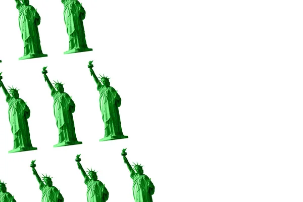 Posąg wolności stonowany zielony wzór — Zdjęcie stockowe