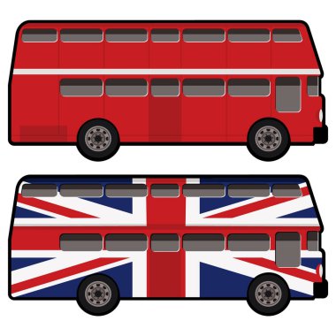 vector illustration of  buses on background.