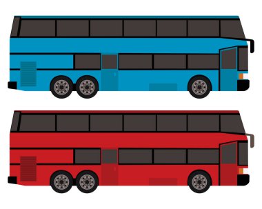 vector illustration of  buses on background.