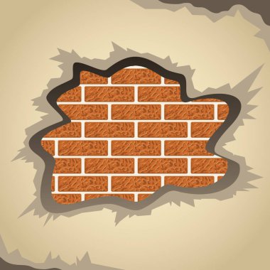brick wall with a red and orange paint