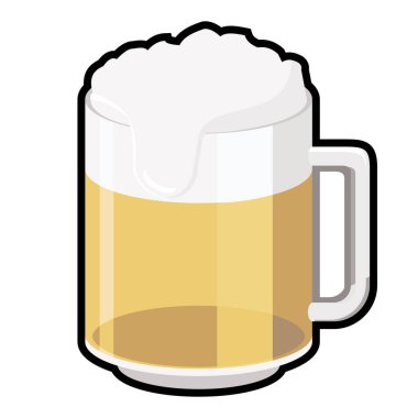 beer glass with foam and a mug of lager vector illustration graphic design