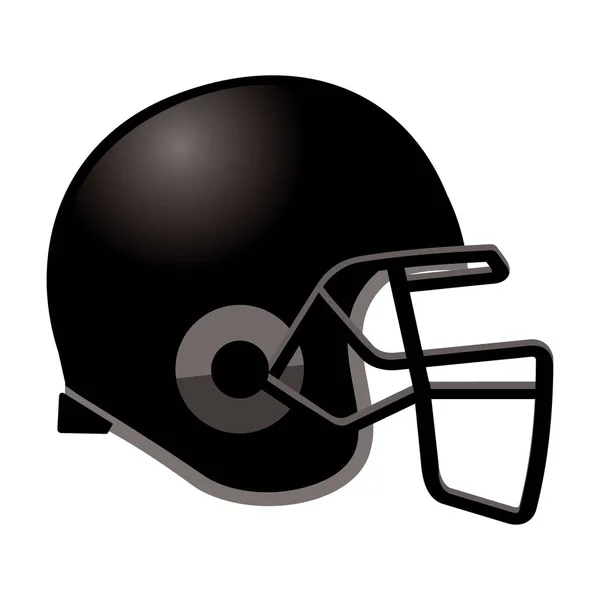 Football Helmet Black Color — Stock Vector