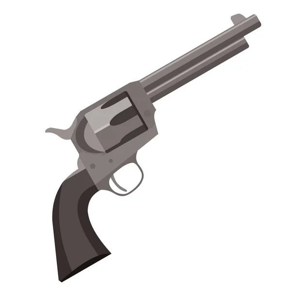 Revolver Gun Icon Cartoon Weapon Vector Illustration White Background — Stock Vector