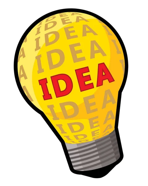 Light Bulb Text Idea Illustration — Stockvektor