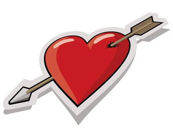Heart Red Arrow Vector Illustration Graphic Design — Stock vektor