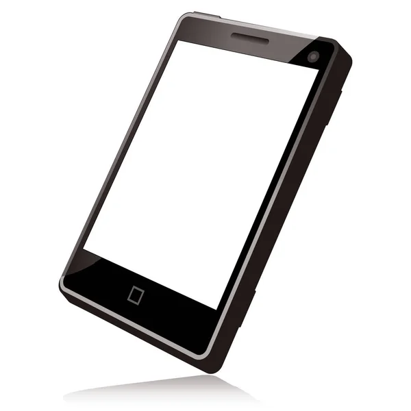 Téléphone Portable Avec Écran Blanc Isolé Sur Fond Blanc — Image vectorielle
