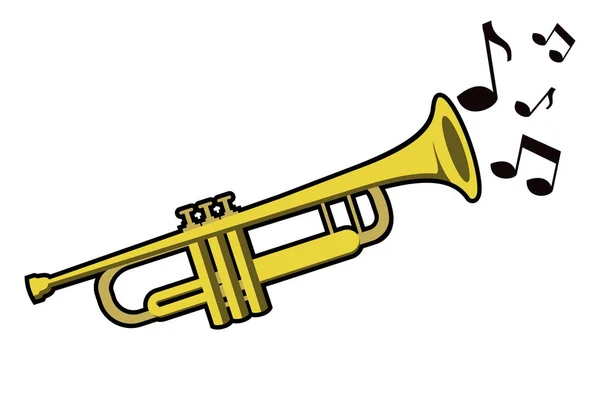 Trumpet Musical Instrument White — ストックベクタ