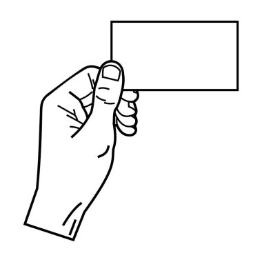 erkek eli boş kart doğrusal stili holding