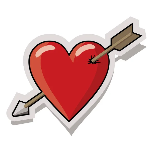 Heart Red Arrow Vector Illustration Graphic Design — Stock vektor
