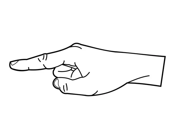 Hand Pointing Sign Vector Illustration — Vetor de Stock